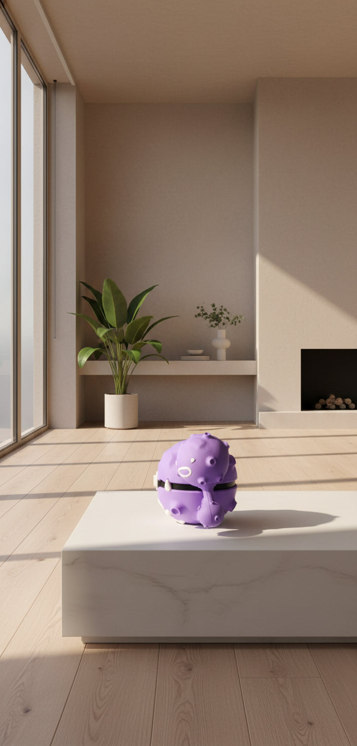 #0110 – Weezing Pokeball | Weezing dans une Pokéball, impression 3D de haute qualité Fillament Wonders