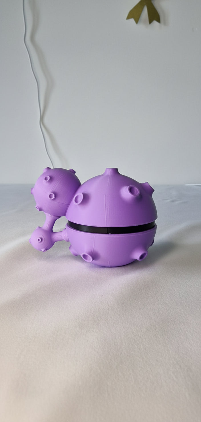 #0110 – Weezing Pokeball | Weezing dans une Pokéball, impression 3D de haute qualité Fillament Wonders